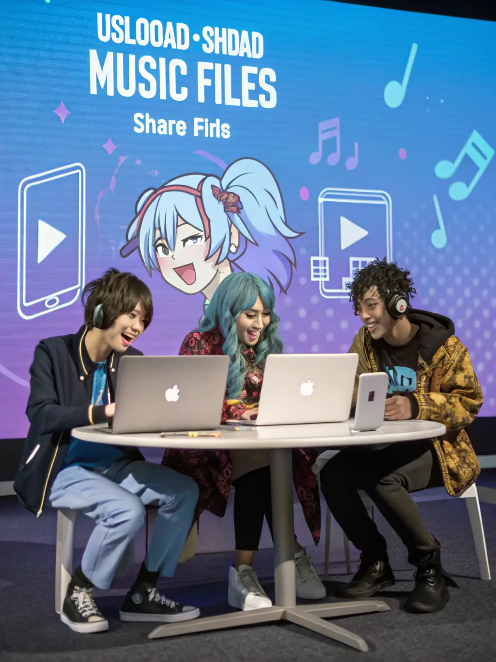 A diverse group of live streaming hosts collaborating and networking, symbolizing the community and support Dice Agency fosters.